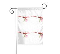 YYHWHJDE Drapeau de jardin imprimé libellule rouge sur la gloire du matin 30,5 x 45,7 cm épais tendance