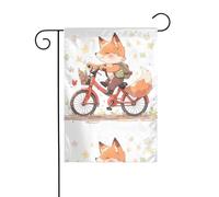 YYHWHJDE Drapeau de jardin imprimé Little Fox on a ride - Décoration de cour - 30,5 x 45,7 cm - Pour jardin, terrasse, balcon