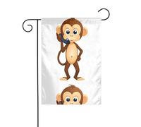 YYHWHJDE Drapeau de jardin imprimé Little Monkey on the Phone Décoration de cour 30,5 x 45,7 cm pour jardin, terrasse, balcon