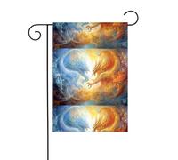 YYHWHJDE Drapeau de jardin imprimé monstre de glace et de feu 30,5 x 45,7 cm pour décoration de cour avec une largeur de poteau de 3 cm (drapeau uniquement, mât non inclus)