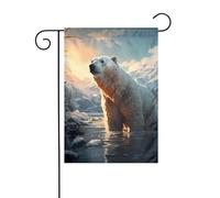 YYHWHJDE Drapeau de jardin imprimé ours polaire en hiver 30,5 x 45,7 cm épais tendance