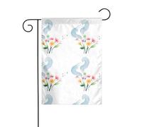 YYHWHJDE Drapeau de jardin imprimé petites fleurs dans la fumée 30,5 x 45,7 cm pour jardin, terrasse, balcon