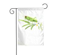YYHWHJDE Drapeau de jardin imprimé sauterelle sur fleur 30,5 x 45,7 cm pour décoration de cour avec une largeur de poteau de 3 cm (drapeau uniquement, mât non inclus)