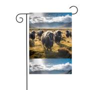 YYHWHJDE Drapeau de jardin imprimé « The Cattle on the grassland » - 30,5 x 45,7 cm - Pour décoration de cour - Largeur de poteau de 3 cm (drapeau uniquement, mât non inclus)