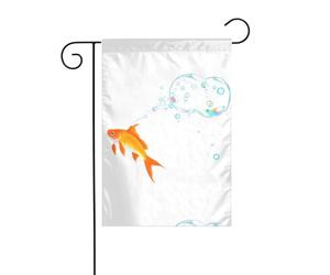 YYHWHJDE Drapeau de jardin imprimé « The goldfish that spits bubbles » - 30,5 x 45,7 cm - Pour décoration de cour - Largeur de poteau de 3 cm (drapeau uniquement, mât non inclus)
