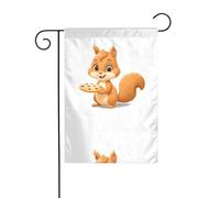 YYHWHJDE Drapeau de jardin imprimé « The little squirrel who loves cookies » - 30,5 x 45,7 cm - Pour décoration de cour - Largeur de poteau de 3 cm (drapeau uniquement, mât non inclus)