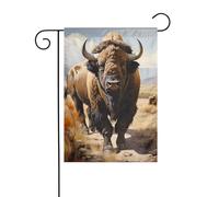 YYHWHJDE Drapeau de jardin imprimé troupeau de bisons d'Amérique du Nord 30,5 x 45,7 cm Épais mode