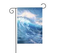 YYHWHJDE Drapeau de jardin imprimé vagues bleu océan 30,5 x 45,7 cm épais mode