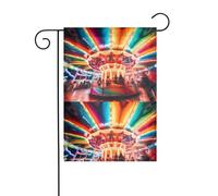 YYHWHJDE Drapeau de jardin lumineux motif carrousel 30,5 x 45,7 cm d'épaisseur durable