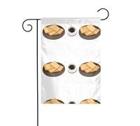 YYHWHJDE Drapeau de jardin motif biscottes avec café 30,5 x 45,7 cm d'épaisseur et durable