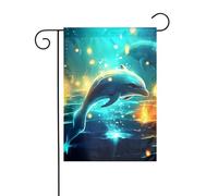 YYHWHJDE Drapeau de jardin motif dauphin, 30,5 x 45,7 cm, épais et durable