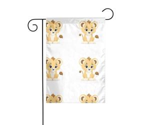 YYHWHJDE Drapeau de jardin motif lionceau timide 30,5 x 45,7 cm d'épaisseur et durable