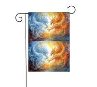 YYHWHJDE Drapeau de jardin motif monstre de glace et de feu 30,5 x 45,7 cm d'épaisseur durable