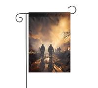 YYHWHJDE Drapeau de jardin motif pompiers lutte contre les incendies Décoration de cour 30,5 x 45,7 cm d'épaisseur durable