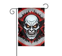 YYHWHJDE Drapeau de jardin rouge et noir avec impression fantôme maléfique 30,5 x 45,7 cm pour jardin, terrasse, balcon