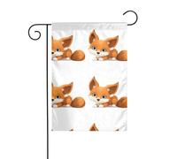 YYHWHJDE Drapeau de jardin super mignon avec imprimé chaton renard 30,5 x 45,7 cm pour jardin, terrasse, balcon