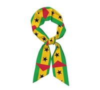 YYHWHJDE Drapeau de Sao Tomé et Principe Imprimés Longue Bande Soie Foulard pour Femmes, Bande Douce et Lisse, Accessoires de Sac à Main