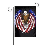 YYHWHJDE Drapeau des États-Unis - Motif aigle patriotique - Mât de jardin - Décoration extérieure - Double face - 30,5 x 45,7 cm