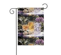 YYHWHJDE Drapeaux de jardin élégants imprimés en forme de tasse en cristal de 30,5 x 45,7 cm pour décoration de cour avec une largeur de poteau de 3 cm (drapeau uniquement, mât non inclus)
