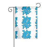 YYHWHJDE Drapeaux de jardin imprimés à motif graffiti bleu simple, 30,5 x 45,7 cm pour décoration de cour avec une largeur de poteau de 3 cm (drapeau uniquement, mât non inclus)