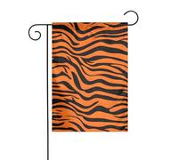 YYHWHJDE Drapeaux de jardin imprimés à rayures de tigre orange 30,5 x 45,7 cm pour décoration de cour avec une largeur de poteau de 3 cm (drapeau uniquement, mât non inclus)