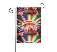 YYHWHJDE Drapeaux de jardin imprimés carrousel lumineux 30,5 x 45,7 cm pour décoration de cour avec une largeur de poteau de 3 cm (drapeau uniquement, mât non inclus)