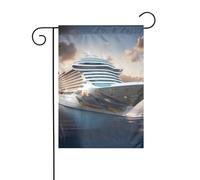 YYHWHJDE Drapeaux de jardin imprimés de bateau de croisière cool 30,5 x 45,7 cm pour décoration de cour avec une largeur de poteau de 3 cm (drapeau uniquement, mât non inclus)