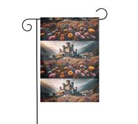 YYHWHJDE Drapeaux de jardin imprimés fleurs de mer à l'extérieur du château 30,5 x 45,7 cm pour décoration de cour avec une largeur de poteau de 3 cm (drapeau uniquement, mât non inclus)