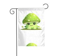YYHWHJDE Drapeaux de jardin imprimés monstres champignons verts 30,5 x 45,7 cm pour décoration de cour avec une largeur de poteau de 3 cm (drapeau uniquement, mât non inclus)