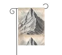 YYHWHJDE Drapeaux de jardin imprimés Steep Mountain 30,5 x 45,7 cm pour décoration de cour avec une largeur de poteau de 3 cm (drapeau uniquement, mât non inclus)