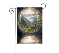 YYHWHJDE Drapeaux de jardin imprimés « The beautiful scenery in the bubble » de 30,5 x 45,7 cm pour décoration de cour avec une largeur de poteau de 3 cm (drapeau uniquement, mât non inclus)