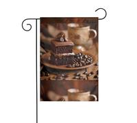 YYHWHJDE Drapeaux de jardin rétro imprimés thé de l'après-midi 30,5 x 45,7 cm pour décoration de cour avec une largeur de poteau de 3 cm (drapeau uniquement, mât non inclus)