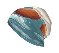 YYHWHJDE Drifting Little Fox Prints Bonnet tricoté pour adulte - Bonnet extensible doux et confortable pour homme et femme - Noir