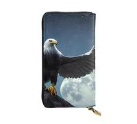 YYHWHJDE Eagle Under The Stars Portefeuille long en cuir de qualité conçu pour les filles et les femmes tendance 19 x 10,5 cm, Noir , Taille unique