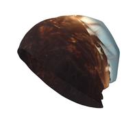 YYHWHJDE Ears of Wheat in The Sun Prints Bonnet tricoté élastique chaud pour homme et femme Noir