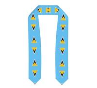 YYHWHJDE Écharpe en satin aplatie avec drapeau de Sainte-Lucie - 183 cm - Cadeau de remise de diplôme pour elle/lui, Aplati, Taille unique