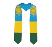 YYHWHJDE Écharpe en satin aplatie avec drapeau du Rwanda pour remise de diplôme 183 cm, cadeau de remise de diplôme pour elle/lui, coin pointu, Taille unique