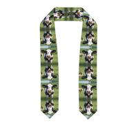 YYHWHJDE Écharpe en satin aplatie avec jolie petite vache - 183 cm - Cadeau de remise de diplôme pour elle/lui, Aplati, Taille unique