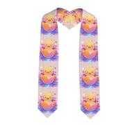 YYHWHJDE Écharpe en satin aplatie avec motif canard pour remise de diplôme 183 cm, cadeau de remise de diplôme pour elle/lui, coin pointu, Taille unique