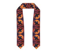 YYHWHJDE Écharpe en satin aplatie avec motif corbeaux - 183 cm - Cadeau de remise de diplôme pour elle/lui, Aplati, Taille unique