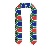 YYHWHJDE Écharpe en satin aplatie avec motif drapeau de l'Afrique du Sud - 183 cm - Cadeau de remise de diplôme pour elle/lui, Aplati, Taille unique