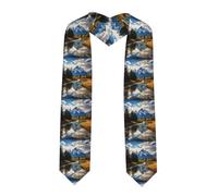 YYHWHJDE Écharpe en satin aplatie avec motif parc national Grand Teton - 183 cm - Cadeau de remise de diplôme pour elle/lui, coin pointu, Taille unique