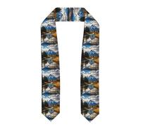 YYHWHJDE Écharpe en satin aplatie avec motif parc national Grand Teton - 183 cm - Cadeau de remise de diplôme pour elle/lui, Aplati, Taille unique