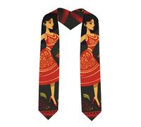 YYHWHJDE Écharpe en satin aplatie avec symboles de la salsa mexicaine - 183 cm - Cadeau de remise de diplôme pour elle/lui, coin pointu, Taille unique