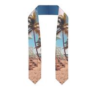 YYHWHJDE Écharpe en satin aplatie Miami Beach, Floride pour remise de diplôme 183 cm, cadeau de remise de diplôme pour elle/lui, Aplati, Taille unique