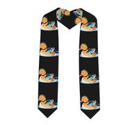 YYHWHJDE Écharpe en satin aplatie pour la natation, mandarine, motif canard mandarine, étole de remise de diplôme, 183 cm, cadeau de remise de diplôme pour elle/lui, coin pointu, Taille unique