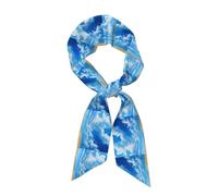 YYHWHJDE Écharpe longue bande en soie imprimée champs de blé sous le ciel bleu pour femme, bande douce et lisse, accessoires de sac à main