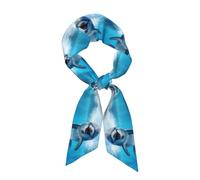 YYHWHJDE Écharpe tendance pour femme avec motif de dauphin qui vous regarde, convient comme écharpe, foulard, bandeau, bandeau à main