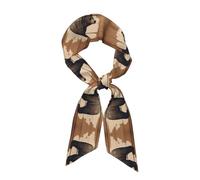 YYHWHJDE Écharpe tendance pour femme avec motif ours noir de dessin animé, convient comme écharpe, foulard, bandeau, bandeau à main