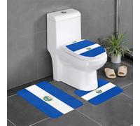 YYHWHJDE El Salvador Picture Lot de 3 tapis de sol pour salle de bain, tapis de douche, antidérapant, séchage rapide